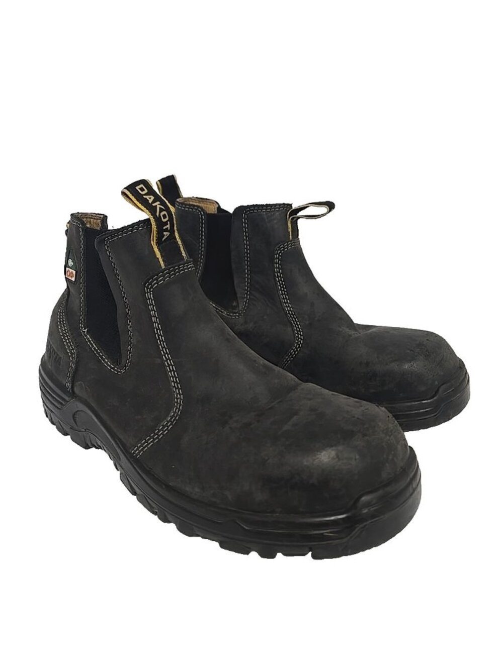 Dakota Men's 6" Pull-On Aluminum Toe Safety Work Boots 6101 Black Size 10M